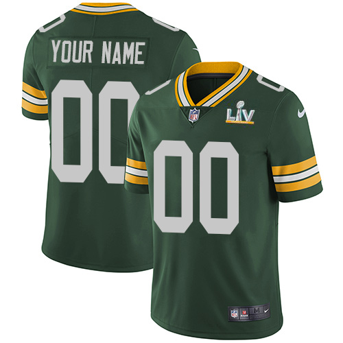 Men's Green Bay Packers Customized 2021 Green Super Bowl LV Limited Stitched Limited Stitched Jersey